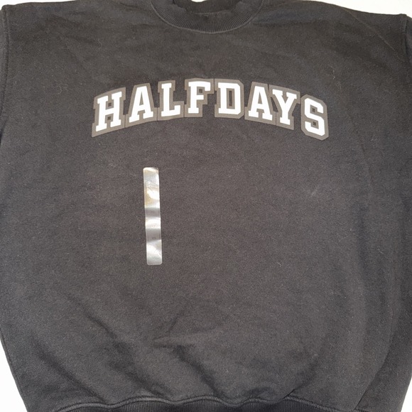 Half Days Ski Club Tops - Half Days Ski Club Black Crew Neck Sweatshirt Oversized Unisex Sz XS (1)